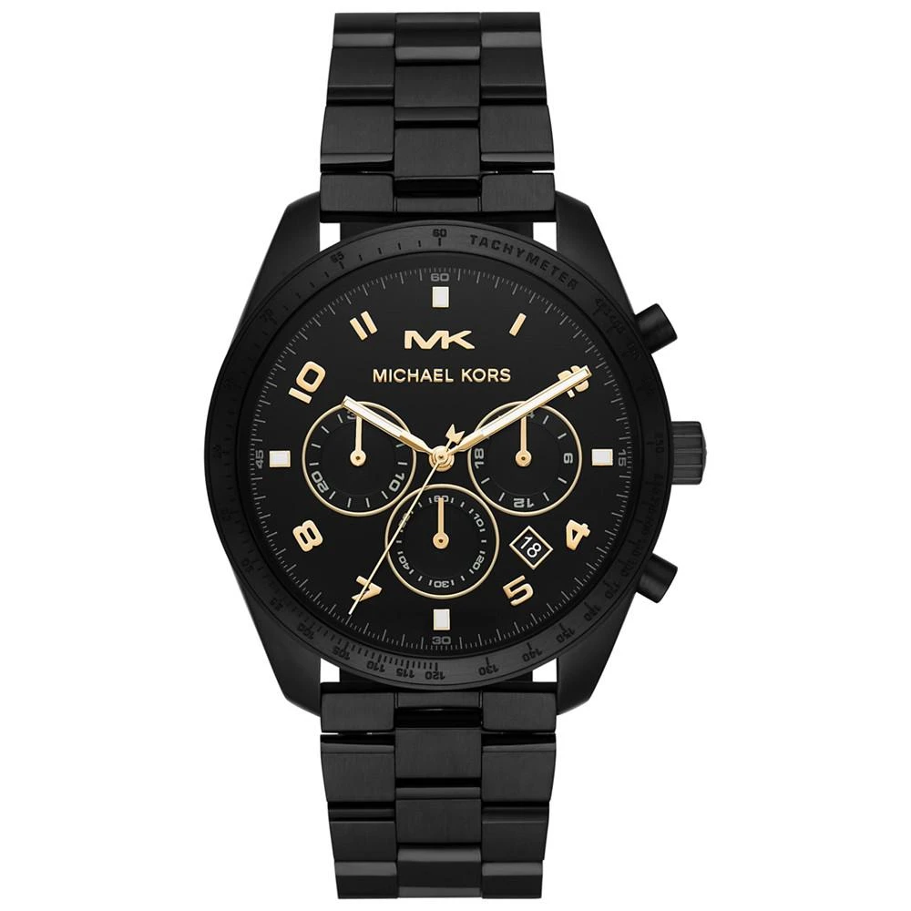 商品Michael Kors|Men's Keaton Black Stainless Steel Bracelet Watch 43mm,价格¥1558,第1张图片