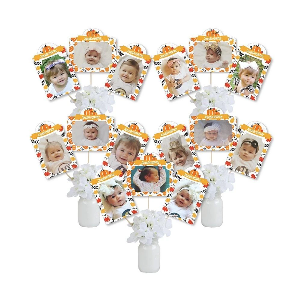 商品Big Dot of Happiness|Fall Pumpkin Halloween or Thanksgiving Birthday Party Photo Table Toppers 15 Pc,价格¥127,第1张图片