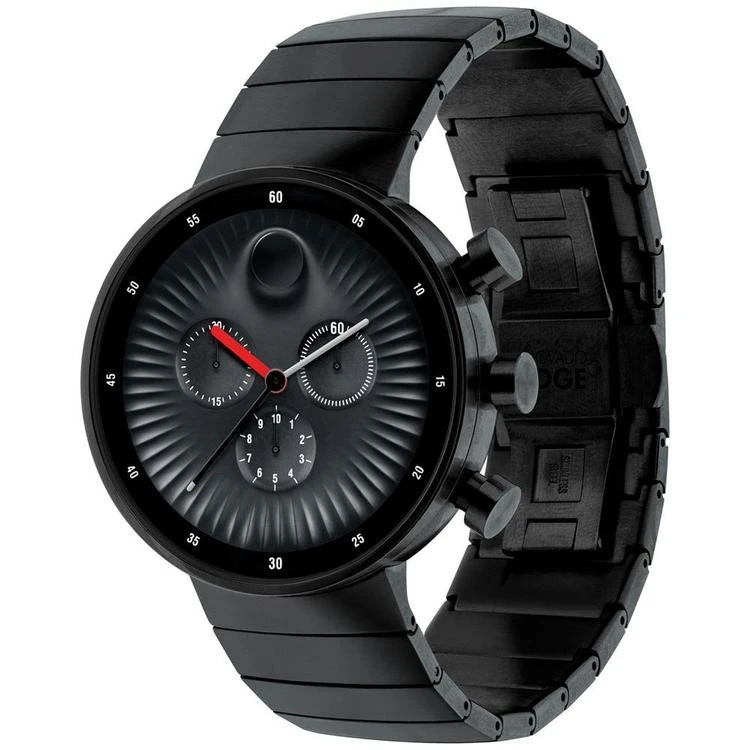 商品Movado|Men's Swiss Chronograph Edge Black PVD Stainless Steel Bracelet Watch 42mm 3680011,价格¥6635,第2张图片详细描述
