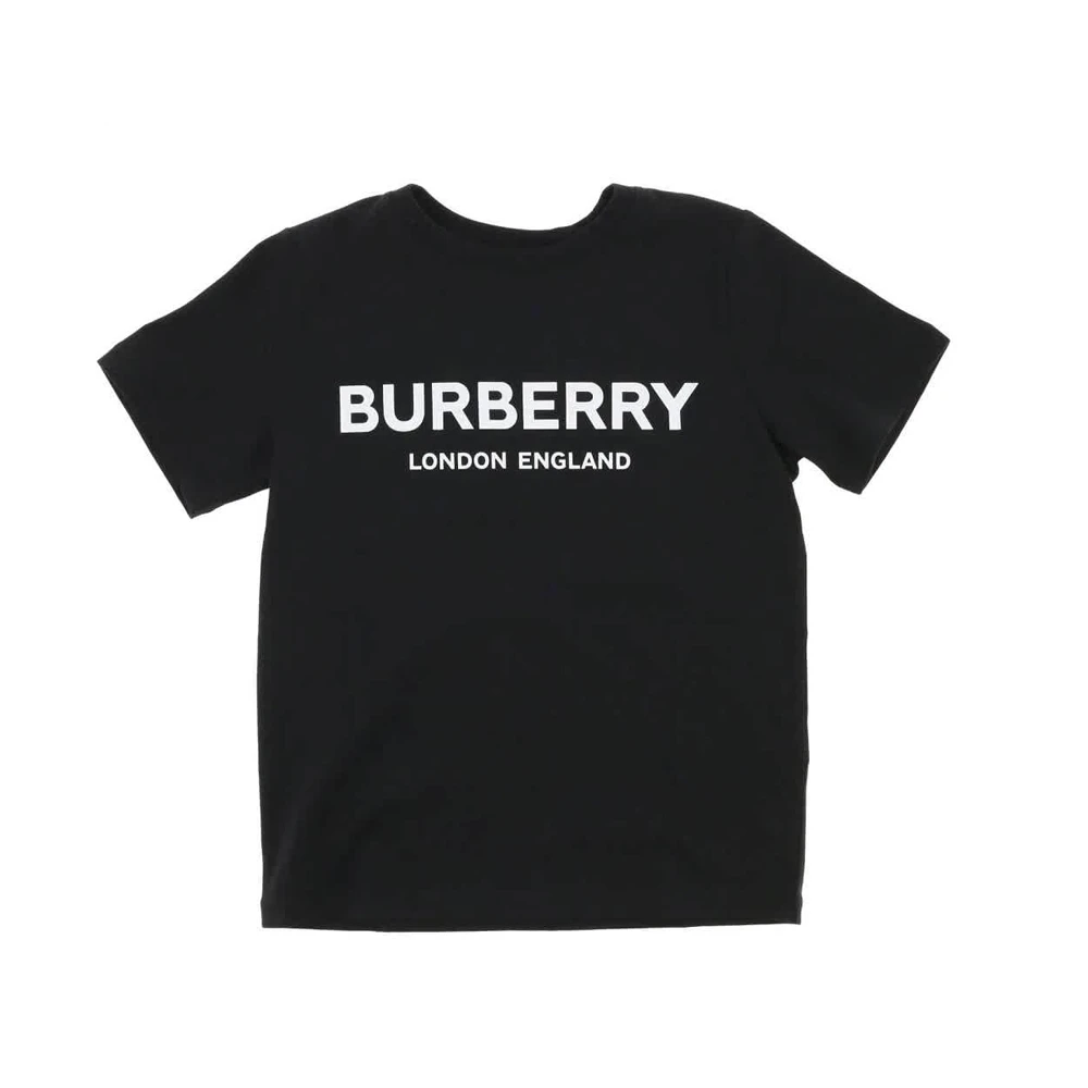 商品Burberry|Burberry 博柏利黑色棉男童T恤 8008881,价格¥604,第1张图片