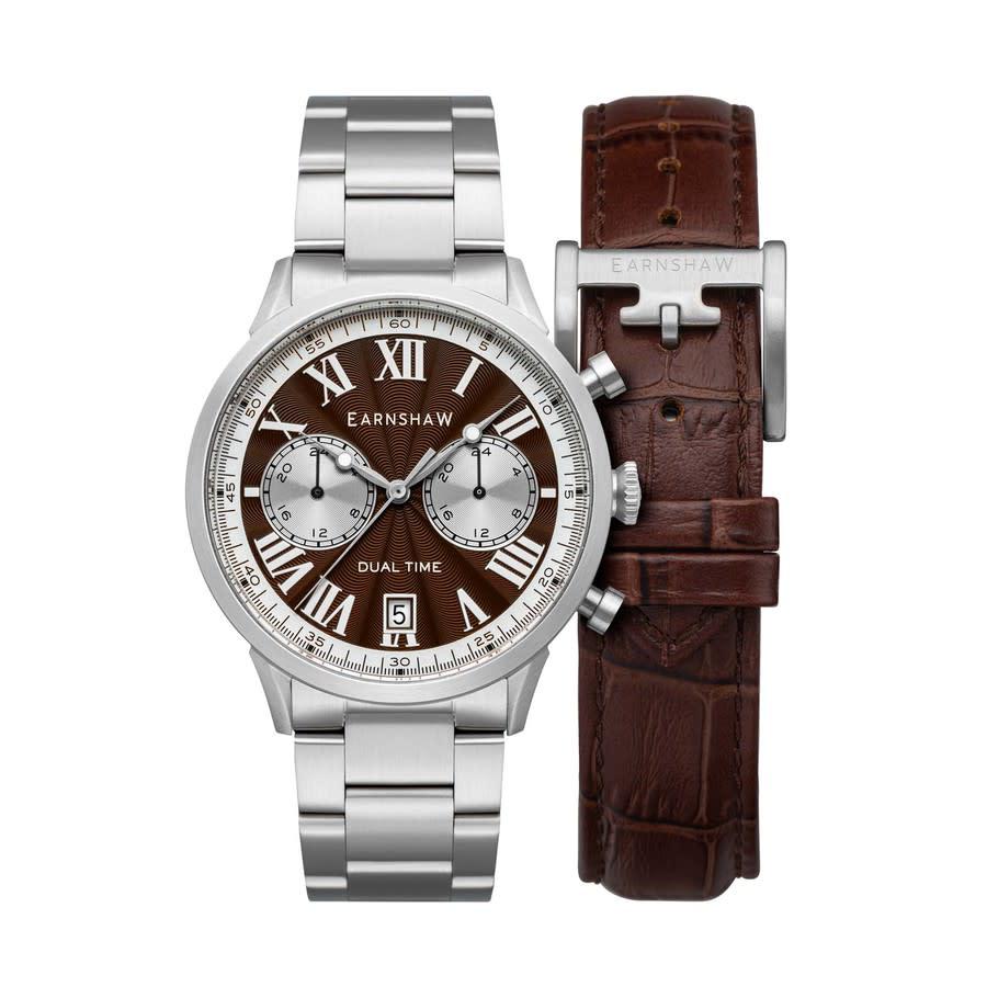 Thomas Earnshaw Carlyle Dual Time Brown Dial Mens Watch ES-8176-44商品第1张图片规格展示