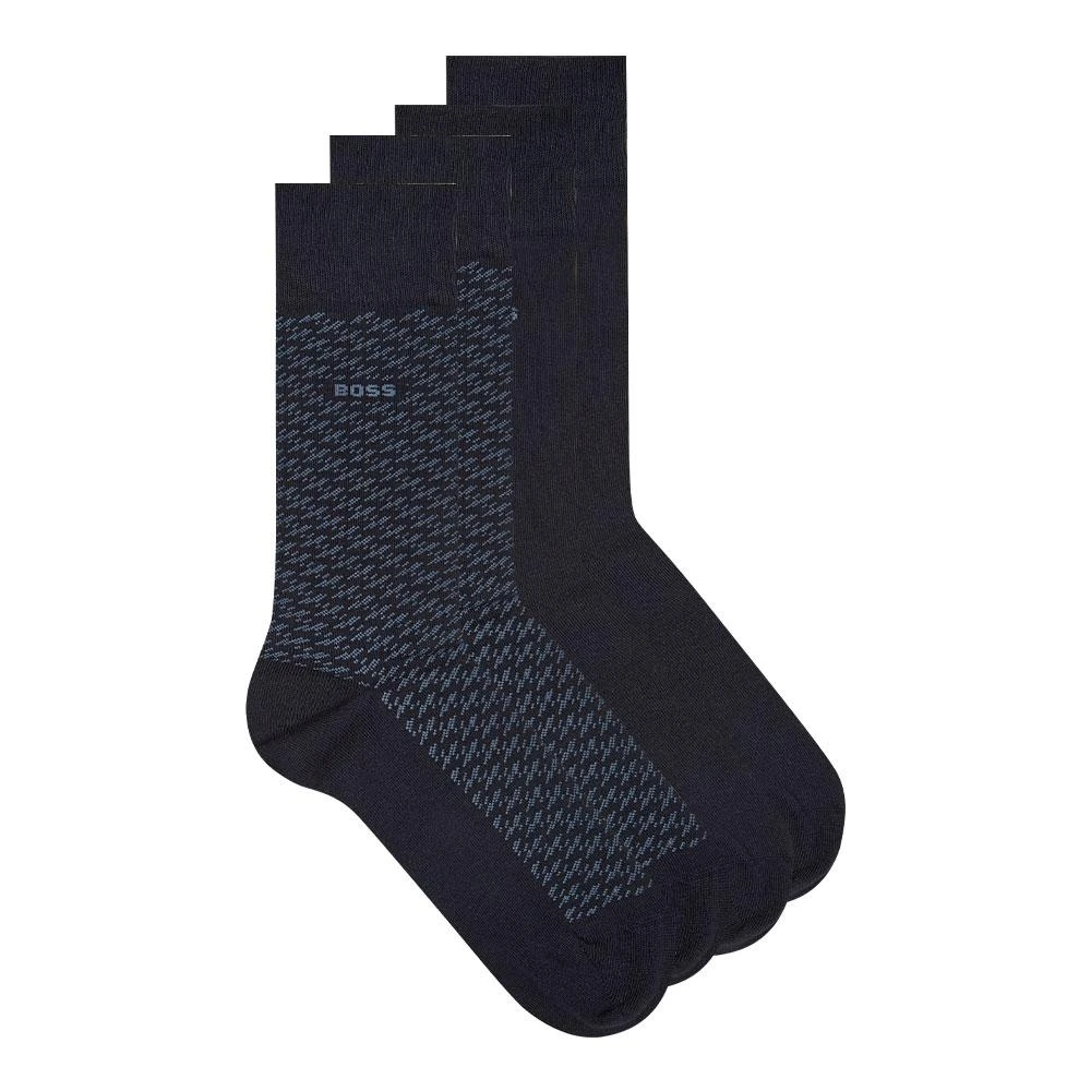 商品Hugo Boss|BOSS 2 Pack Mini-Diagonal Socks - Dark Blue,价格¥129,第1张图片