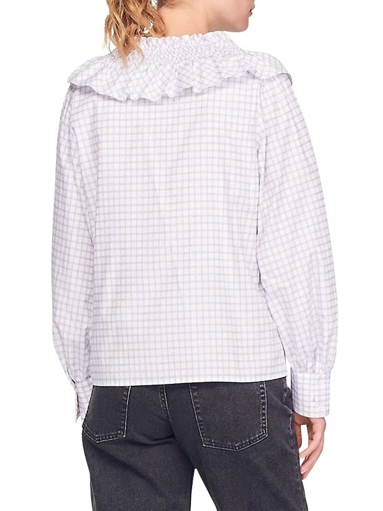 商品Sandro|Devie Check Smocked Shirt,价格¥1107,第3张图片详细描述