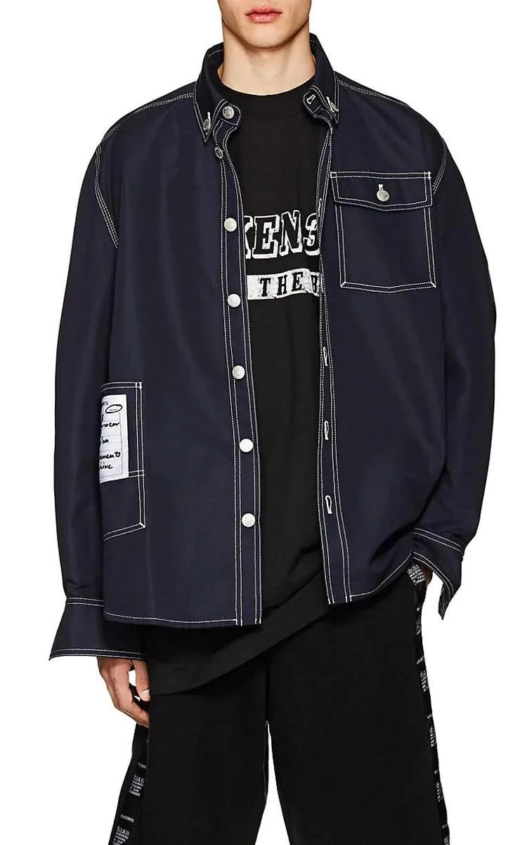 商品Vetements|Topstitched Cotton-Blend Oversized Workshirt,价格¥4850,第1张图片