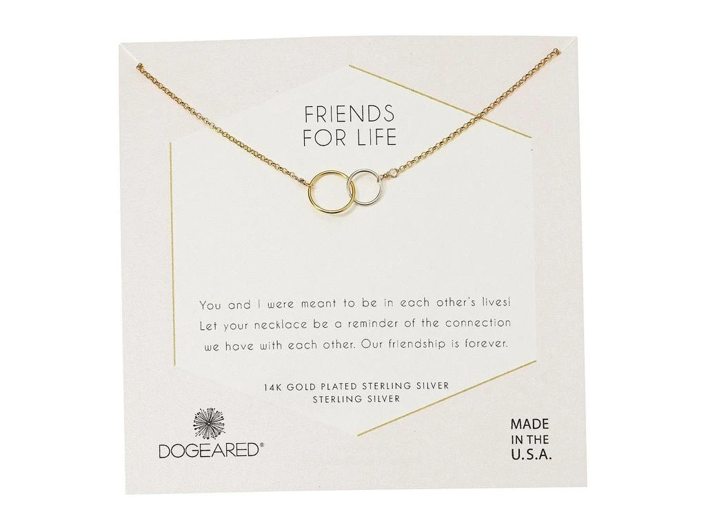 商品Dogeared|Friends For Life, Two Mixed Metal Linked Rings Necklace,价格¥529,第1张图片