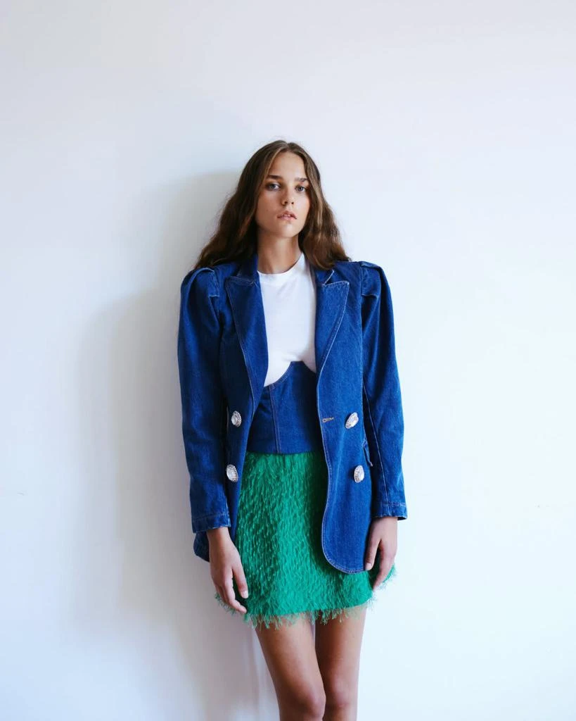 商品Amotea|Baby Mini Skirt In Green Fil Coupe,价格¥859,第2张图片详细描述