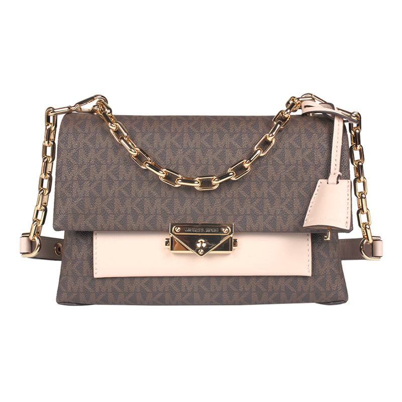 Michael Kors  CECE中号女士PVC配皮单肩斜挎包 30T9G0EL2B-BRN-SFTPINK商品第1张图片规格展示