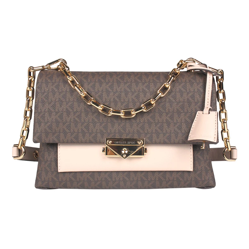 商品Michael Kors|Michael Kors  CECE中号女士PVC配皮单肩斜挎包 30T9G0EL2B-BRN-SFTPINK,价格¥1626,第1张图片