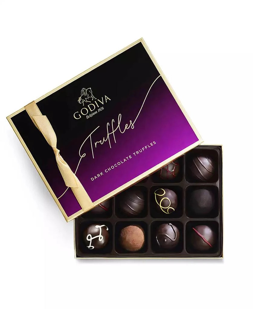 商品Godiva|Dark Truffles Gift Box, 12 Piece ( A $44.00 value),价格¥334,第3张图片详细描述