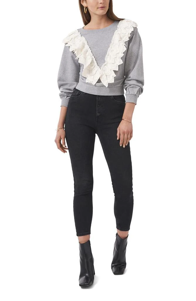 商品1. State|Front Lace Ruffle Crewneck Sweatshirt,价格¥227,第3张图片详细描述