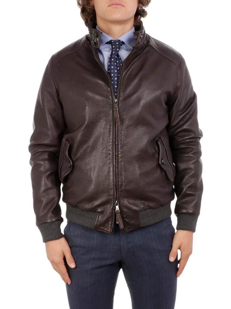 商品THE JACK LEATHERS|The jack leathers men's brown leather outerwear jacket,价格¥3887,第2张图片详细描述