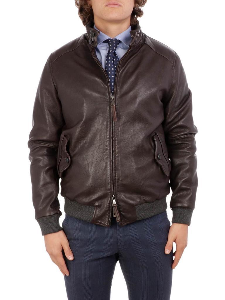 商品THE JACK LEATHERS|The Jack Leathers Men's  Brown Leather Outerwear Jacket,价格¥4173,第4张图片详细描述