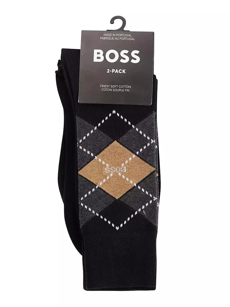 商品Hugo Boss|Two-Pack of Regular-Length Socks in a Cotton Blend,价格¥127,第3张图片详细描述