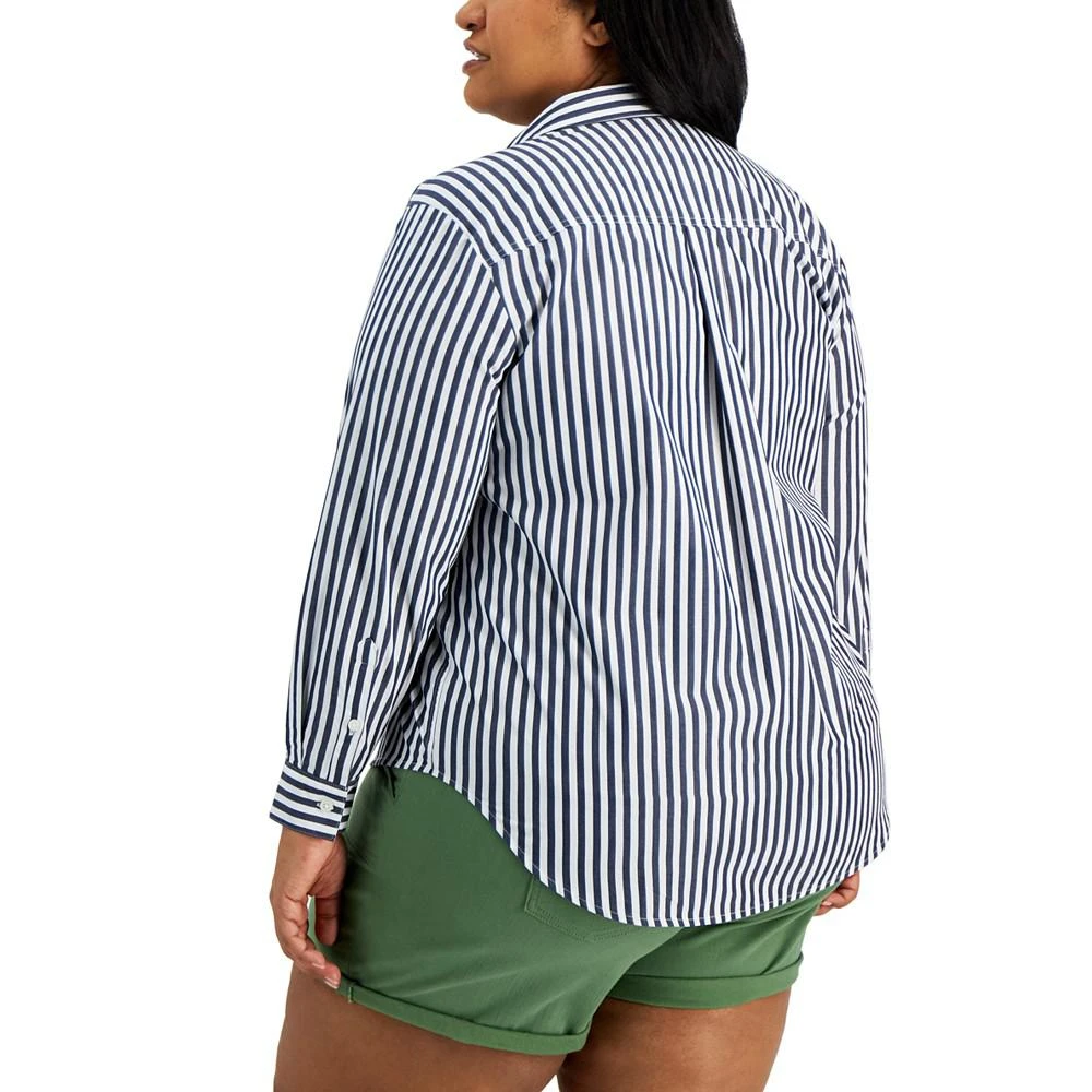 商品Style & Co|Trendy Plus Striped Boyfriend Shirt, Created for Macy's,价格¥126,第2张图片详细描述