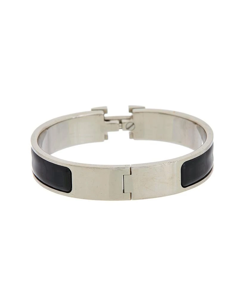 商品[二手商品] Hermes|Hermes Palladium Printed Enamel Clic Clac H Bangle (Authentic Pre-Owned),价格¥3947,第2张图片详细描述