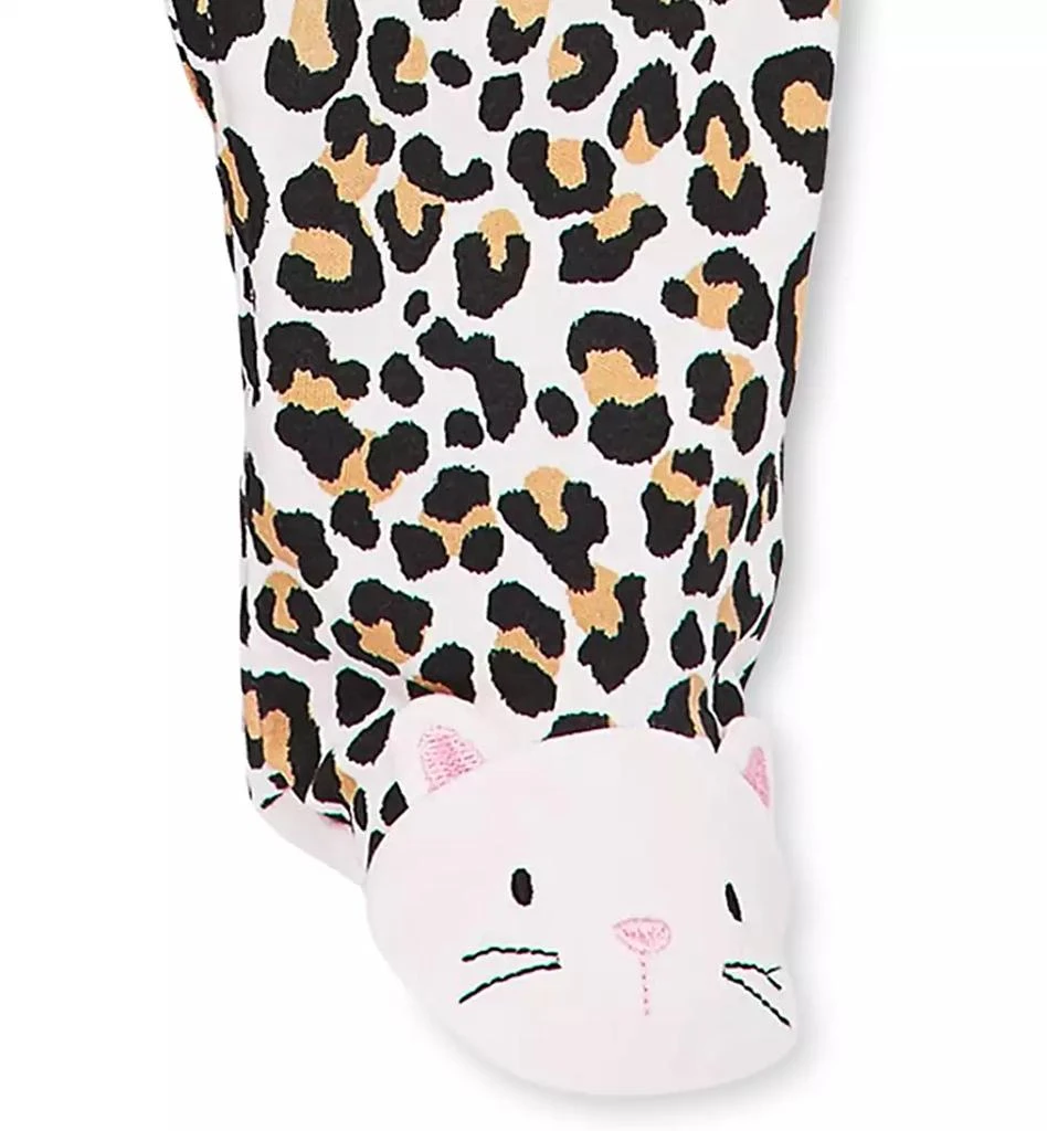 商品Little Me|Baby Girls Animal Print Footed Coverall With Cat Applique,价格¥101,第3张图片详细描述