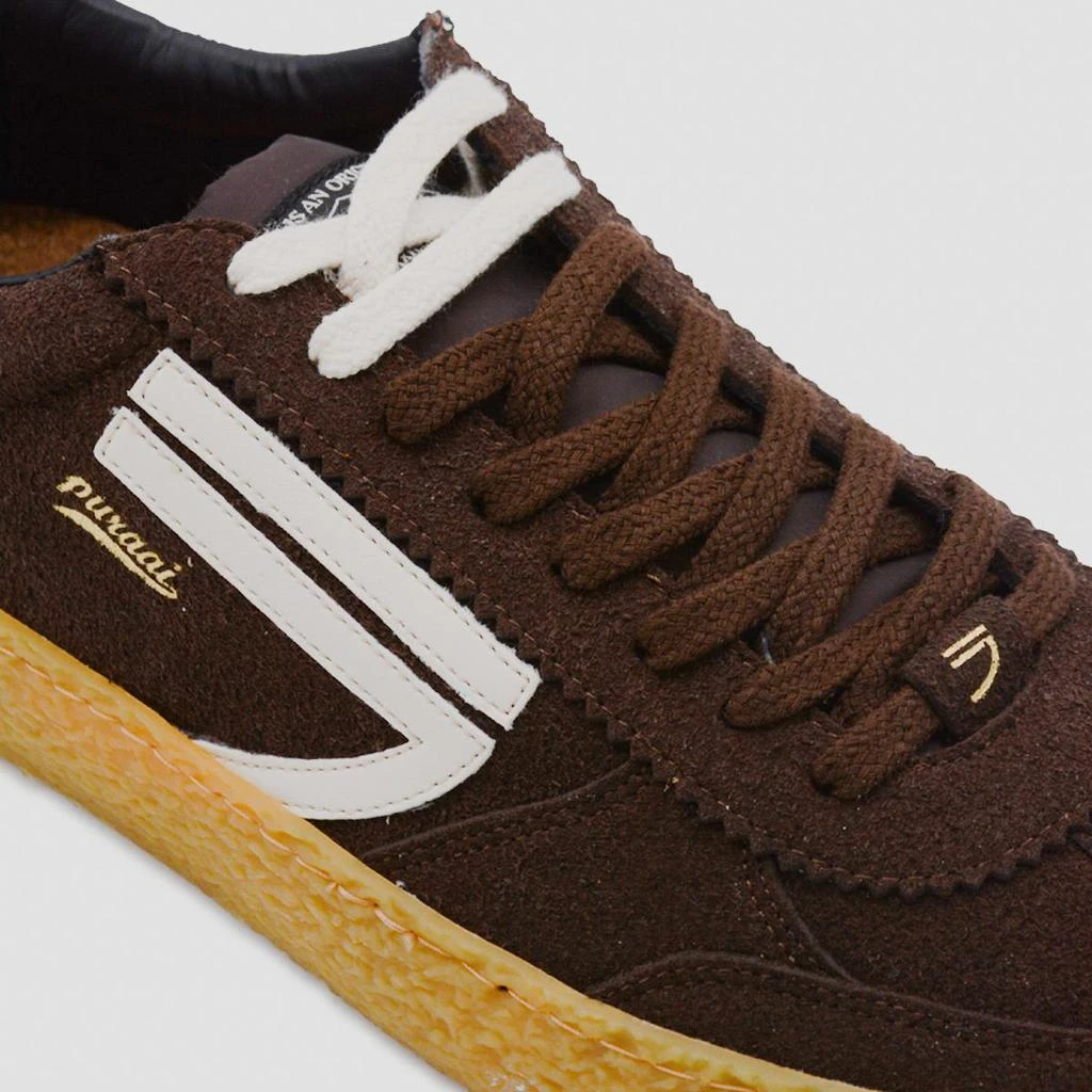 商品Puraai|Puraai Brown Leather Sneakers,价格¥1254,第4张图片详细描述