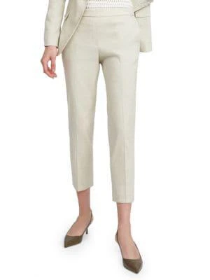 商品Theory|Treeca Stretch-Linen Cropped Pants,价格¥964,第1张图片