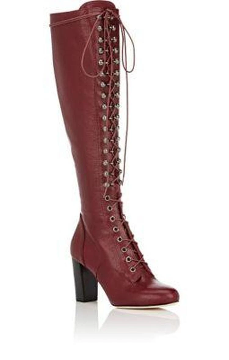 商品PHILOSOPHY di LORENZO SERAFINI|Lace-Up Knee Boots,价格¥2968,第2张图片详细描述