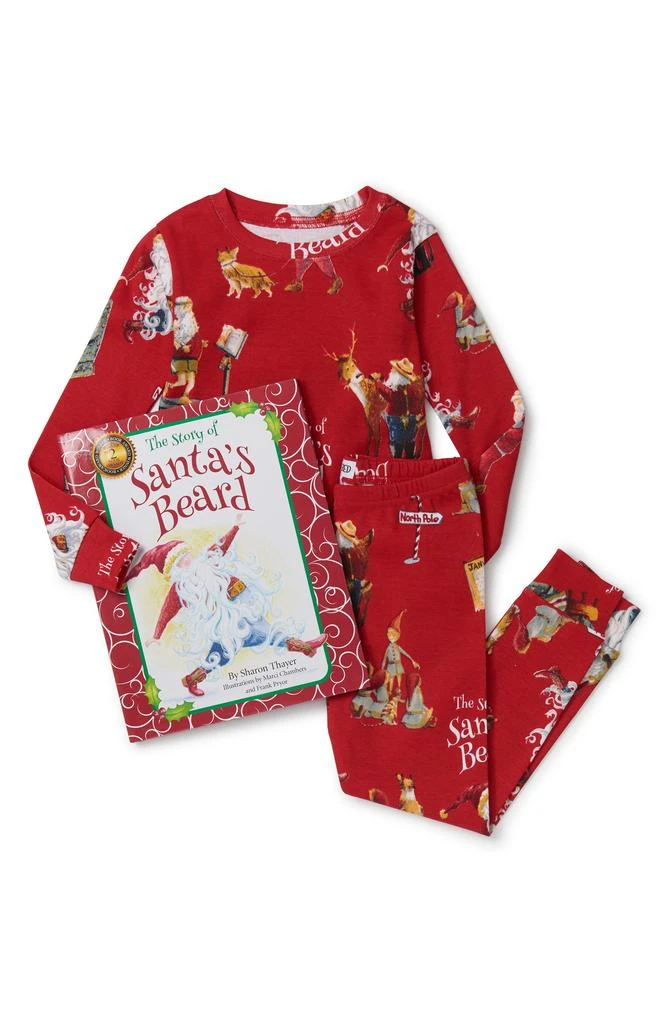 商品Books To Bed|Kids' 'The Story of Santa's Beard' Fitted Two-Piece Pajamas & Book Set,价格¥205,第1张图片