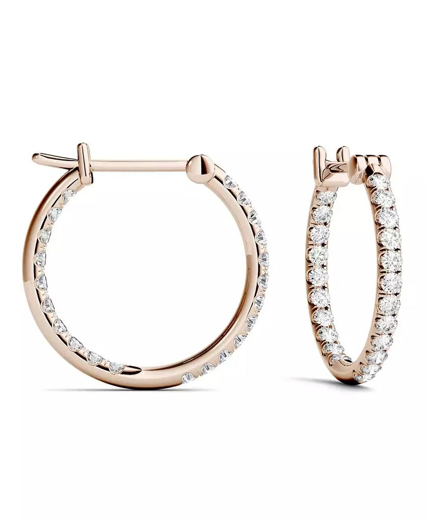 商品Charles & Colvard|Moissanite Hoop Earrings 3/8 ct. t.w. Diamond Equivalent in 14k White Gold or Rose Gold,价格¥4280,第2张图片详细描述