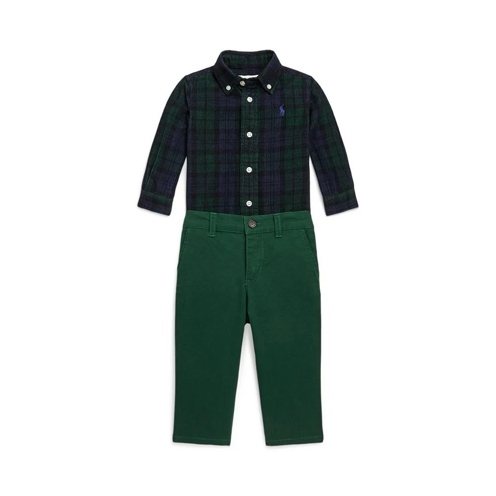 商品Ralph Lauren|Baby Boys Corduroy Shirt and Stretch Chino Pants, 2 Piece Set,价格¥475,第1张图片