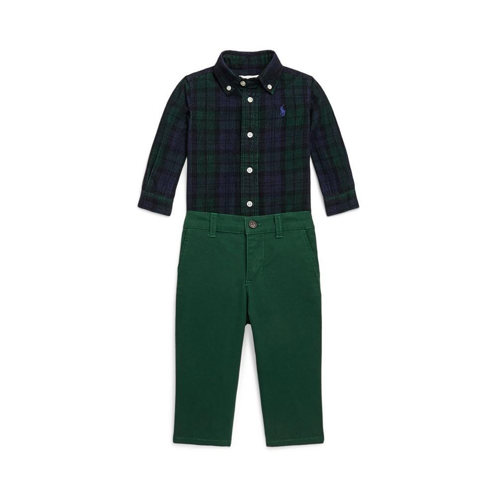 商品Ralph Lauren|Baby Boys Corduroy Shirt and Stretch Chino Pants, 2 Piece Set,价格¥564,第1张图片