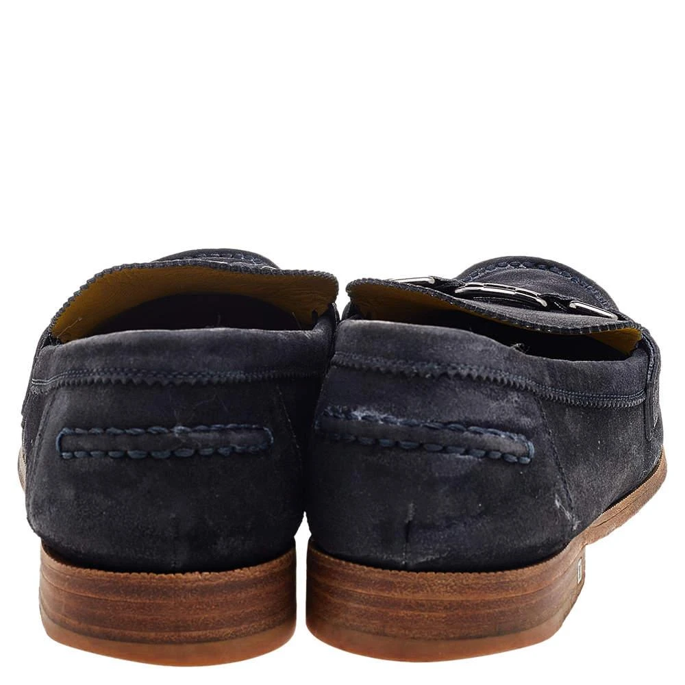商品[二手商品] Louis Vuitton|Louis Vuitton Blue Suede Major Slip On Loafers Size 45,价格¥2501,第5张图片详细��描述