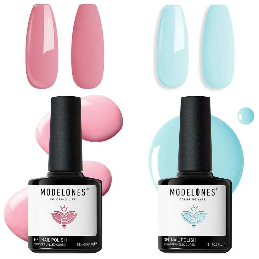 商品[国内直发] MODELONES|Falling In Love & Azury - 2Pcs Gel Nail Polish Set 15ml,价格¥90,第1张图片