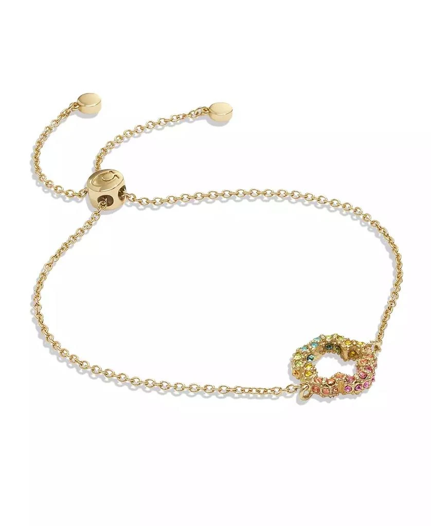 商品Coach|Faux Stone Signature Tea Rose Slider Bracelet,价格¥711,第2张图片详细描述