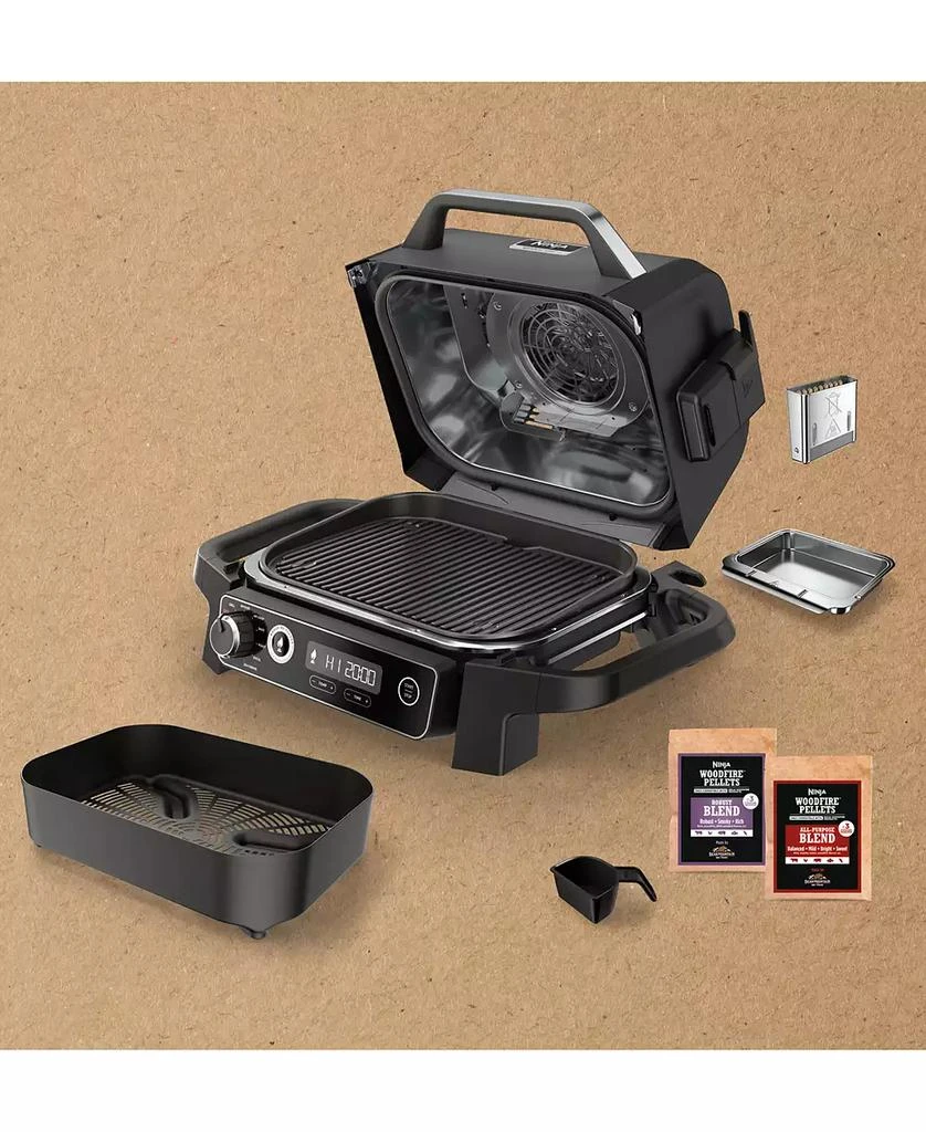 商品Ninja|Woodfire Outdoor Grill & Smoker, 7-in-1 Master Grill, BBQ Smoker and Air Fryer with Woodfire Technology - OG701,价格¥2820,第3张图片详细描述