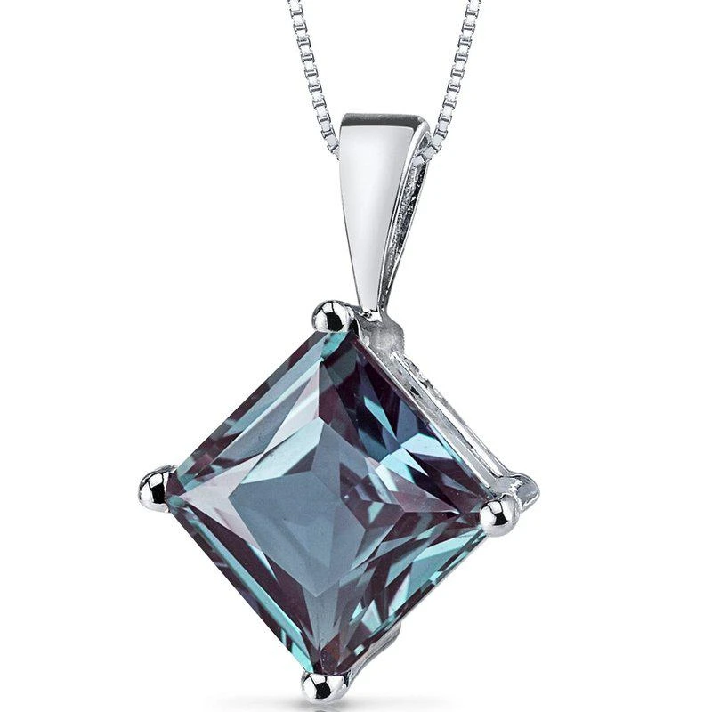 商品Peora|Alexandrite Pendant Necklace 14 Karat White Gold Princess,价格¥2025,第1张图片