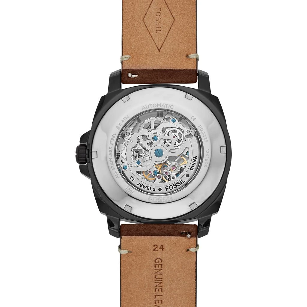 商品Fossil|Fossil Men's Privateer Sport Automatic, Black-Tone Stainless Steel Watch,价格¥564,第3张图片详细描述