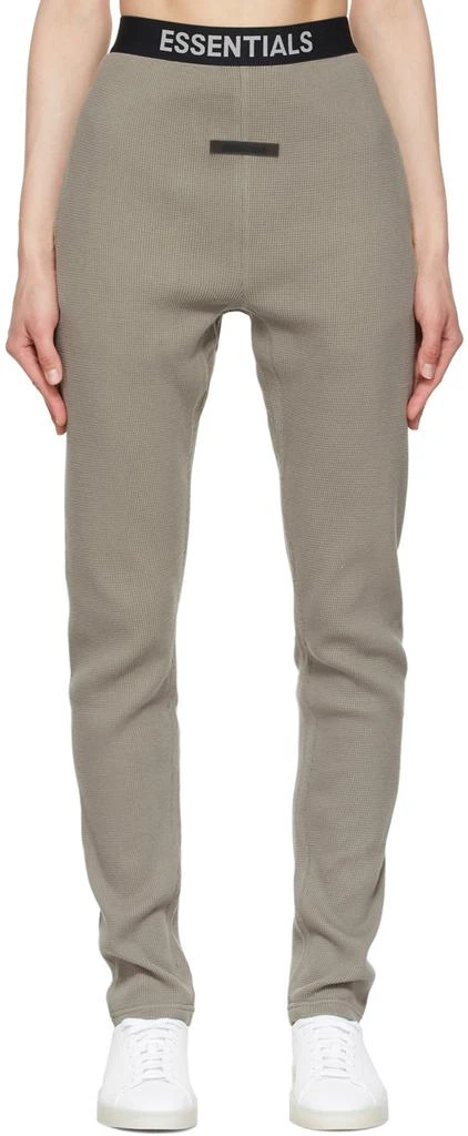 商品Essentials|Grey Thermal Waffle Logo Lounge Pants,价格¥263,第1张图片