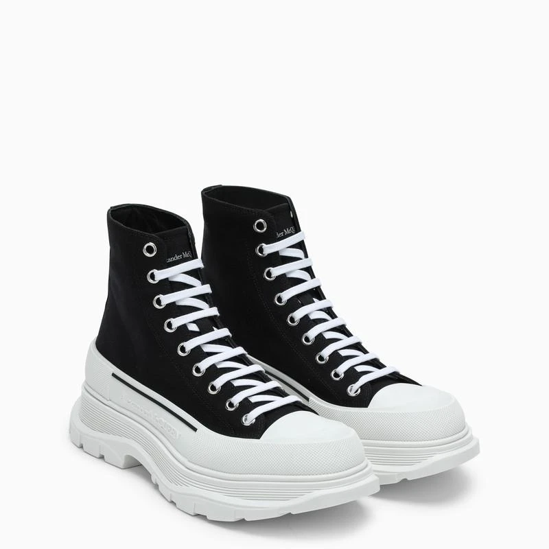 商品Alexander McQueen|Black canvas Tread Slick boots,价格¥5508,第2张图片详细描述