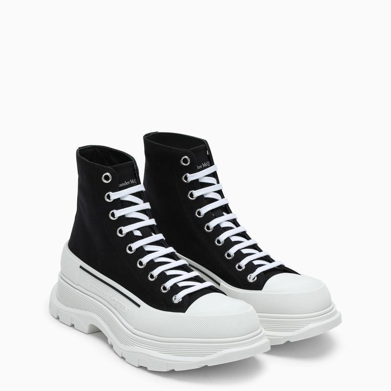 商品Alexander McQueen|Black canvas Tread Slick boots,价格¥4459,第4张图片详细描述