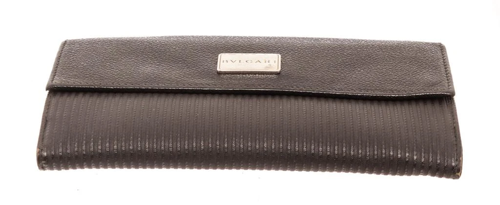 商品[二手商品] BVLGARI|Bvlgari Black Leather Flap Wallet,价格¥2334,第4张图片详细描述