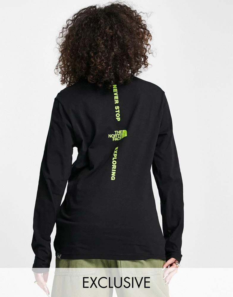 商品The North Face|The North Face Vertical long sleeve t-shirt in black Exclusive at ASOS,价格¥163,第1张图片