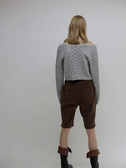 商品SOFT SEOUL|Madeleine Corduroy Pants (Brown),价格¥696,第3张图片详细描述