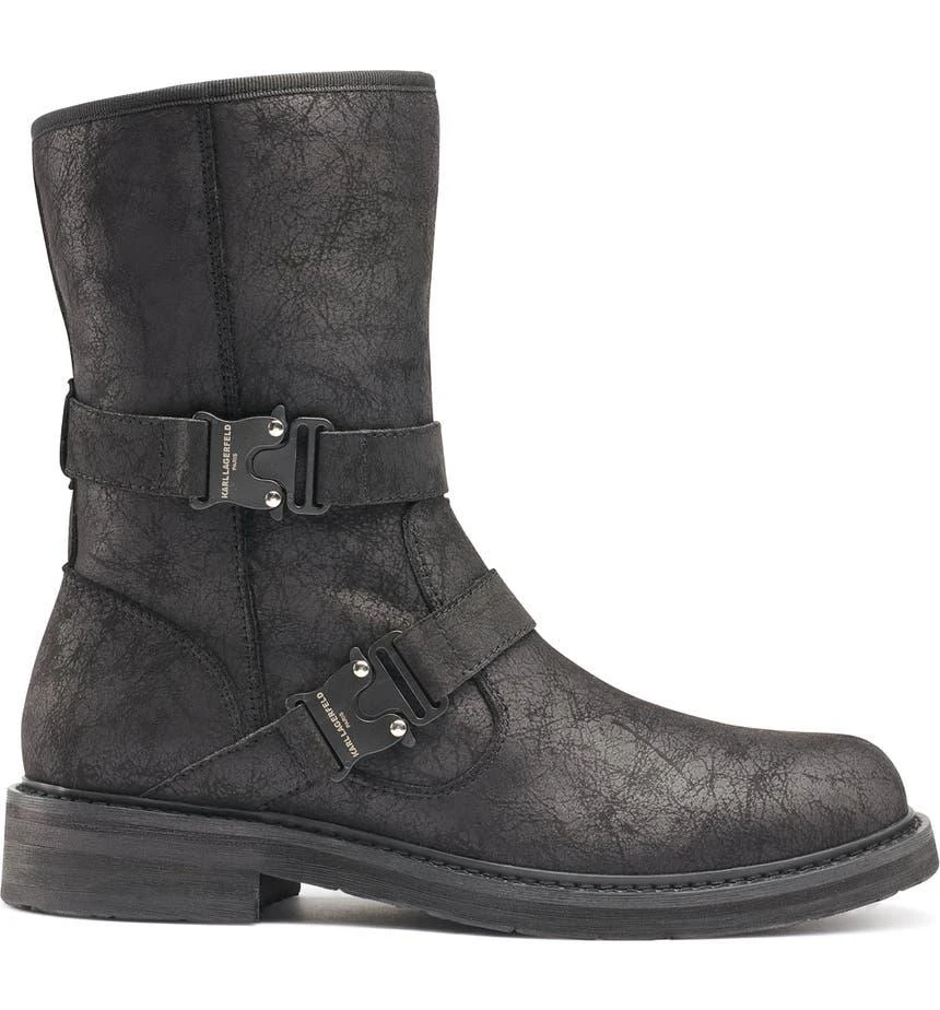 商品Karl Lagerfeld Paris|Faux Shearling Lined Double Buckle Boot,价格¥822,第3张图片详细描述