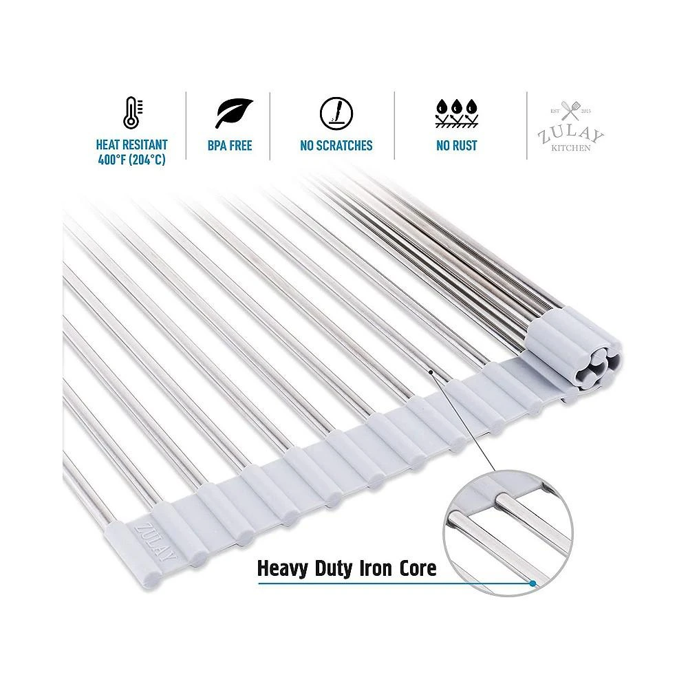 商品Zulay Kitchen|Multipurpose Roll Up Sink Drying Rack & Trivet,价格¥138,第3张图片详细描述