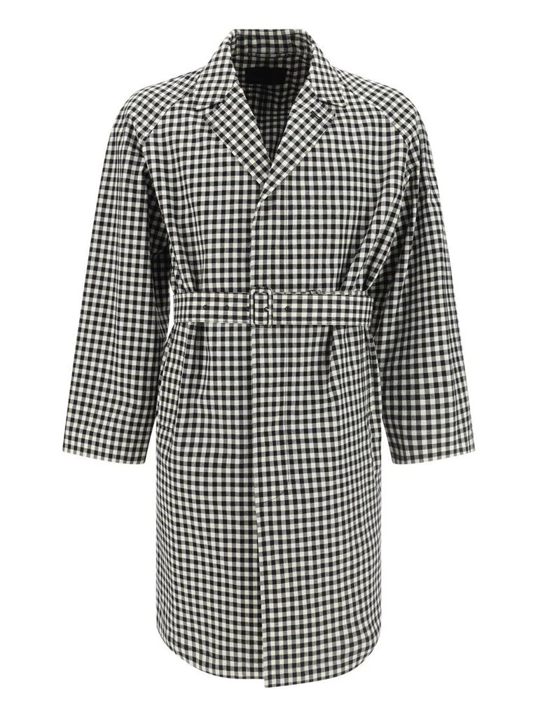 商品Prada|Prada Check Pattern Belted Coat,价格¥13389,第1张图片