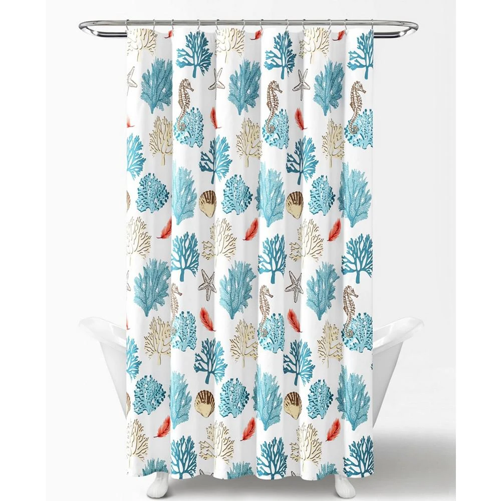 商品Lush Décor|Coastal Reef Feather 72" x 72" Shower Curtain,价格¥382,第5张图片详细描述