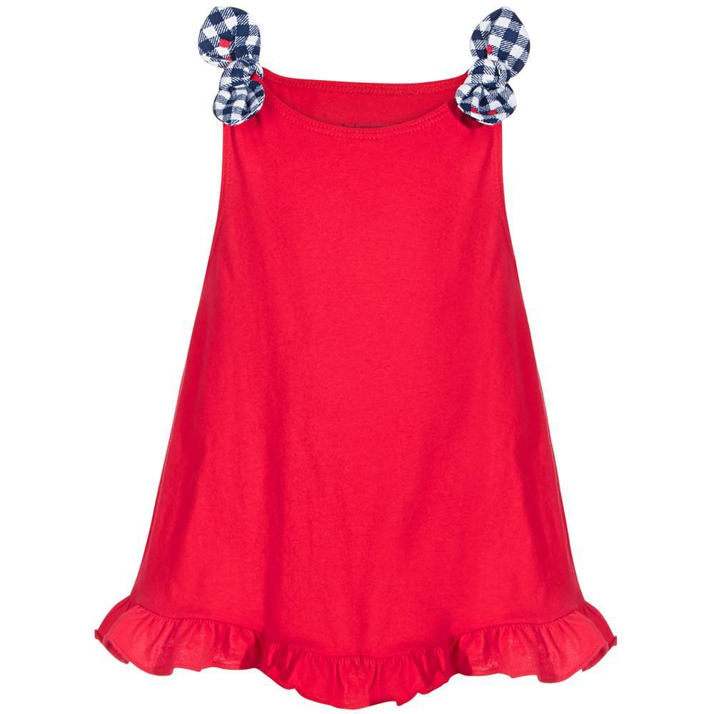 商品First Impressions|Baby Girls Knot Ruffle Cotton Tunic, Created for Macy's,价格¥25,第1张图片