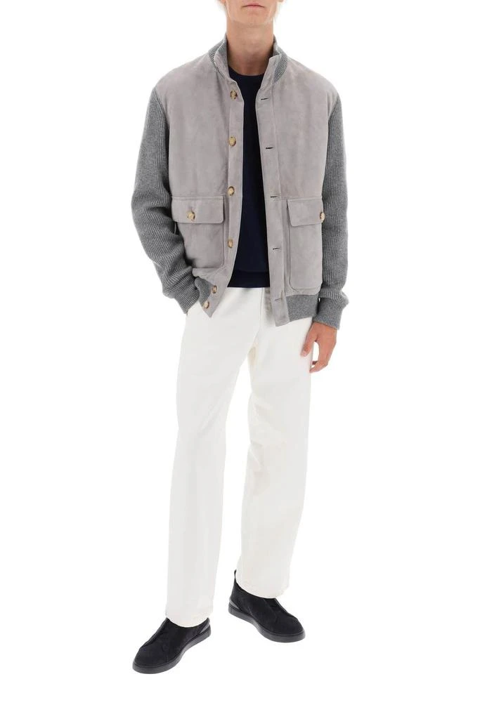 商品Brunello Cucinelli|Hybrid jacket in leather and cashmere,价格¥21033,第2张图片详细描述