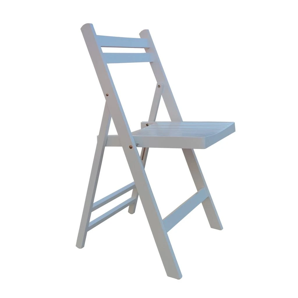 商品Simplie Fun|Furniture Slatted Wood Folding Special Event Chair - White,价格¥2018,第4张图片详细描述