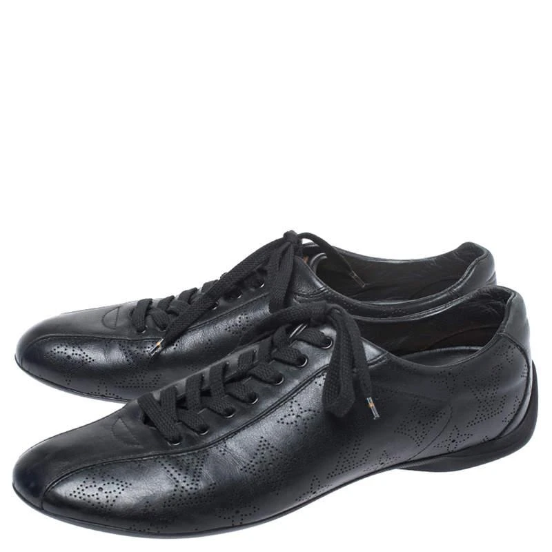 商品[二手商品] Louis Vuitton|Louis Vuitton Black Mahina Leather Low Top Sneakers Size 39.5,价格¥3957,第4张图片详细描述