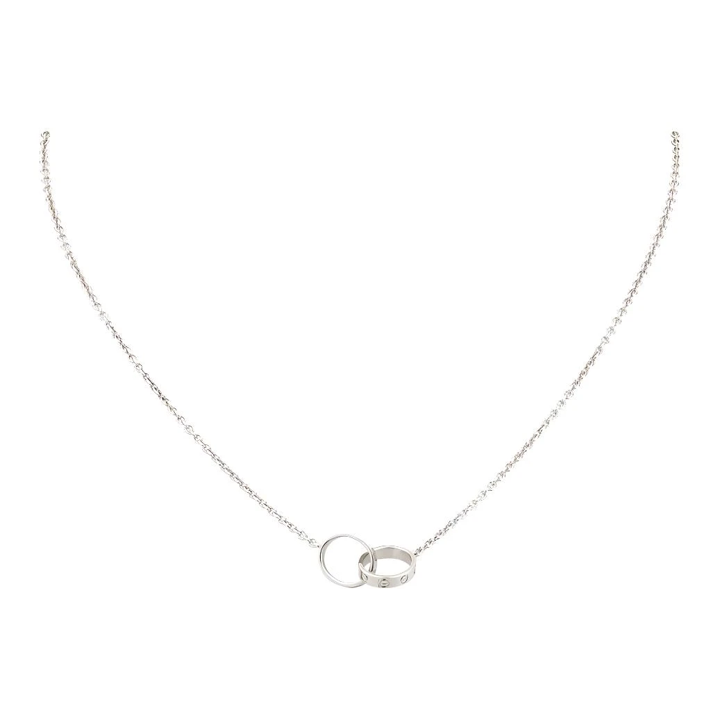 商品[国内直发] Cartier|CARTIER卡地亚 Love项链系列 互扣经典 18k白金 项链 男女同款情侣款,价格¥18618,第1张图片