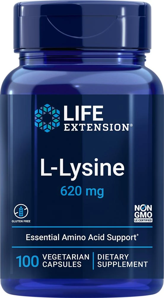 商品Life Extension|Life Extension L-Lysine, 100 - 620 mg (620 mg, 100 capsules, Vegetarian),价格¥66,第1张图片