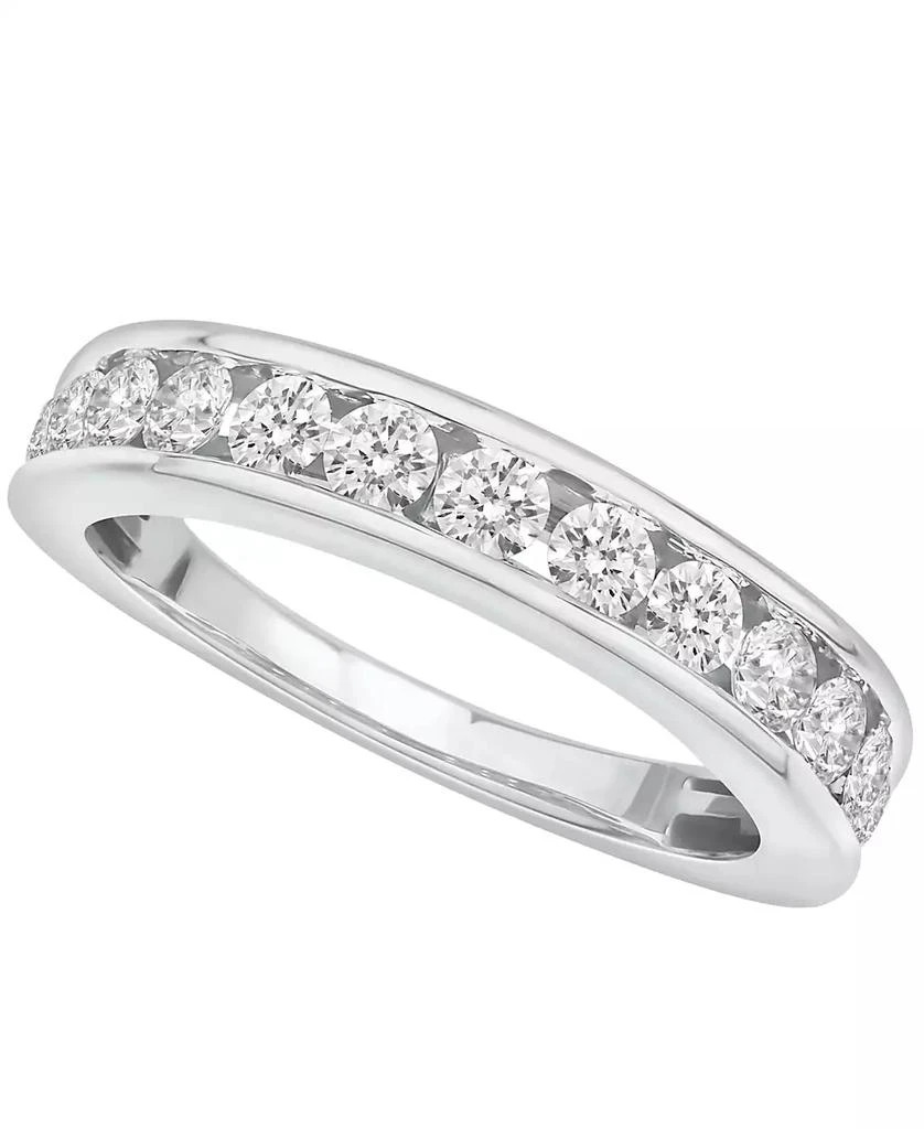 商品Macy's|Certified Diamond Channel Band (2 ct. t.w.) in 14K White Gold,价格¥24896,第1张图片